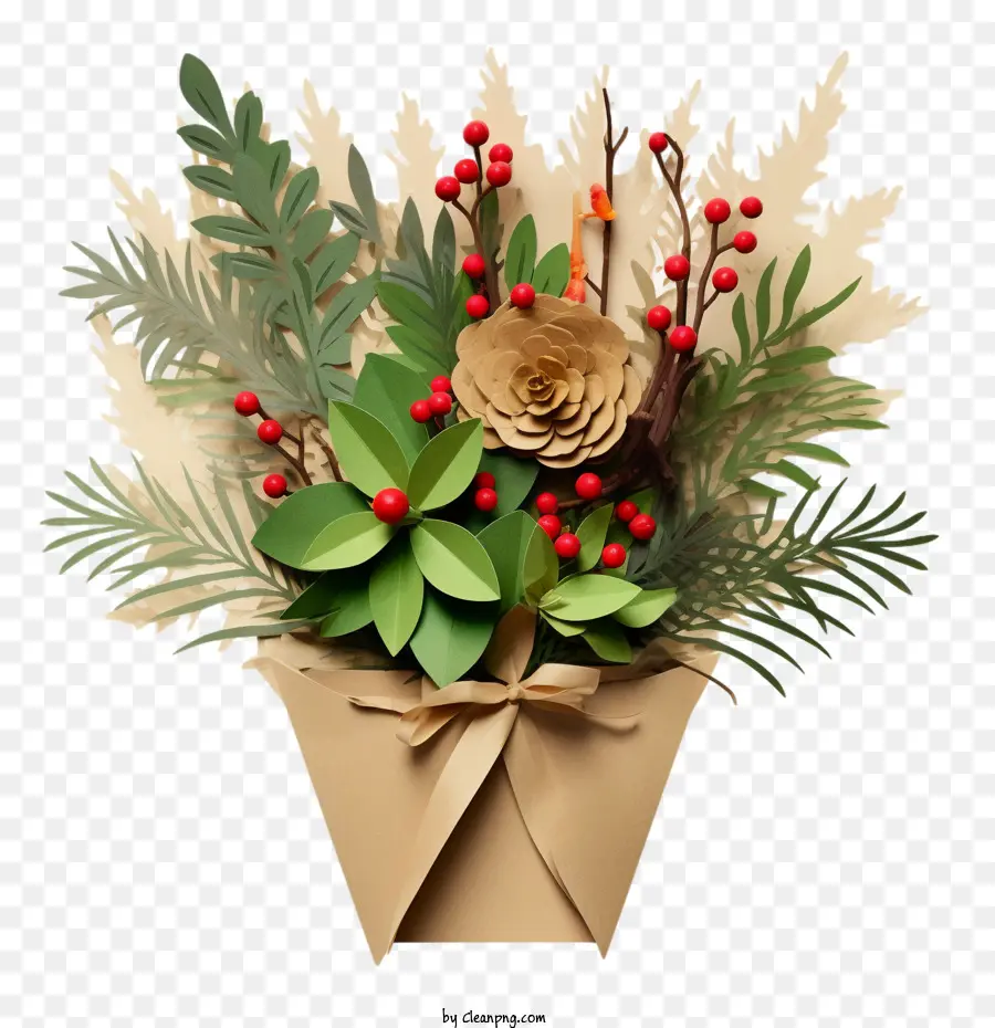 عيد الميلاد الحرف，محفوظ بوعاء النباتات PNG