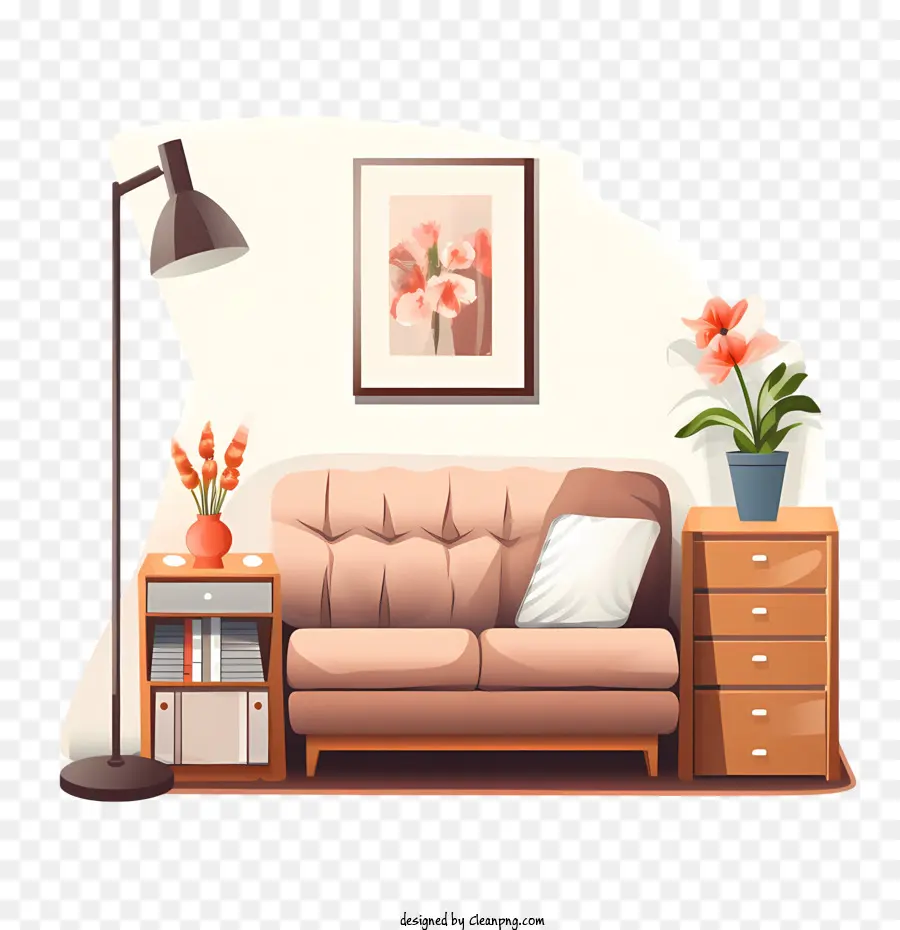 غرفة المعيشة，الأريكة PNG