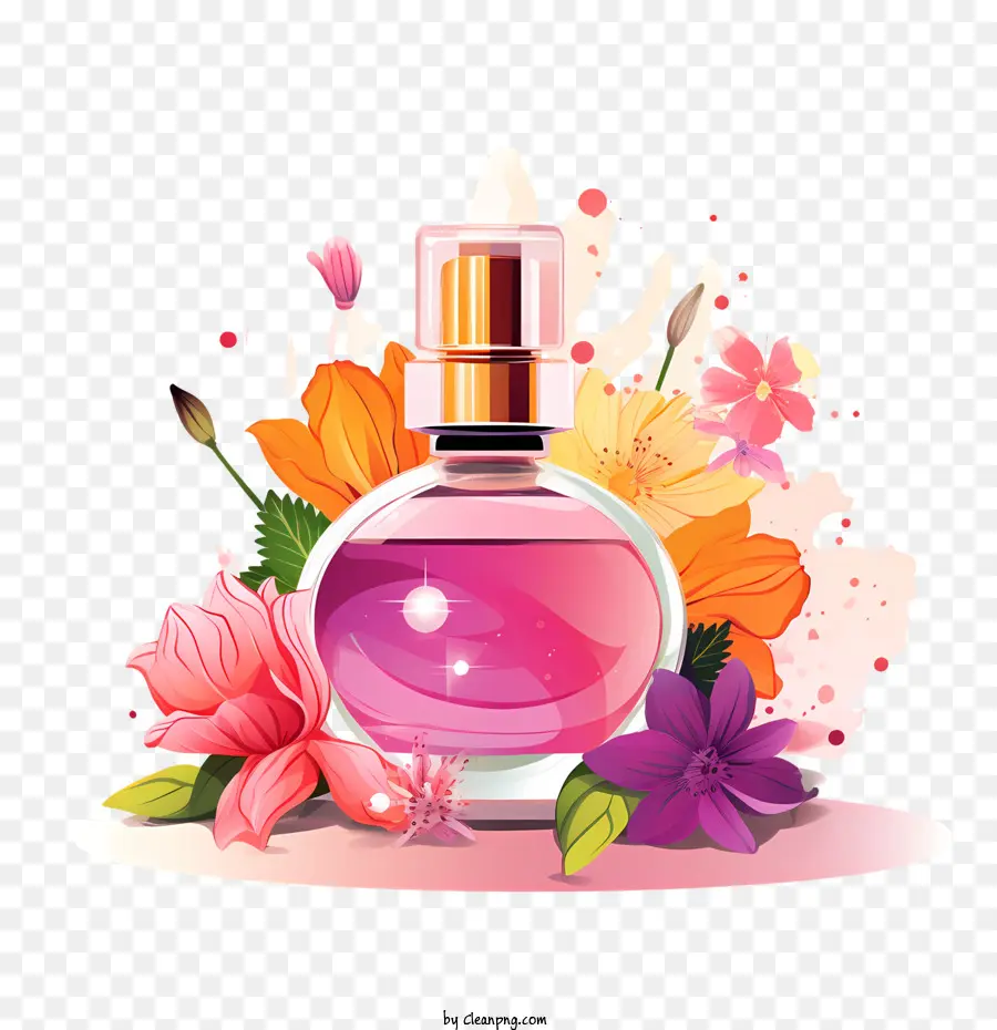 زجاجة عطر，اللون الوردي PNG