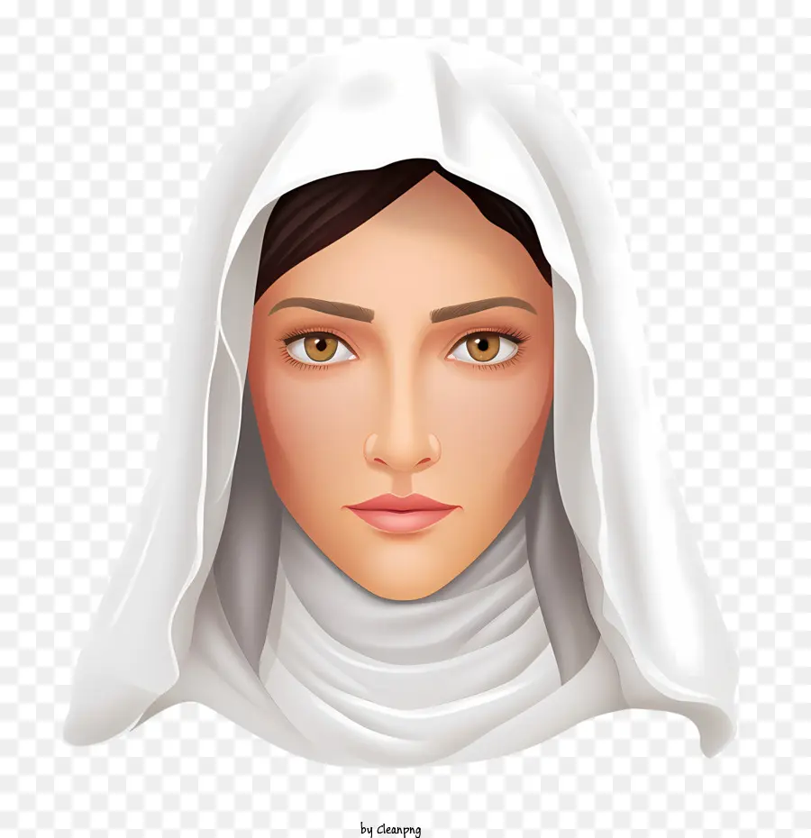 امرأة مع الحجاب，الوجه PNG