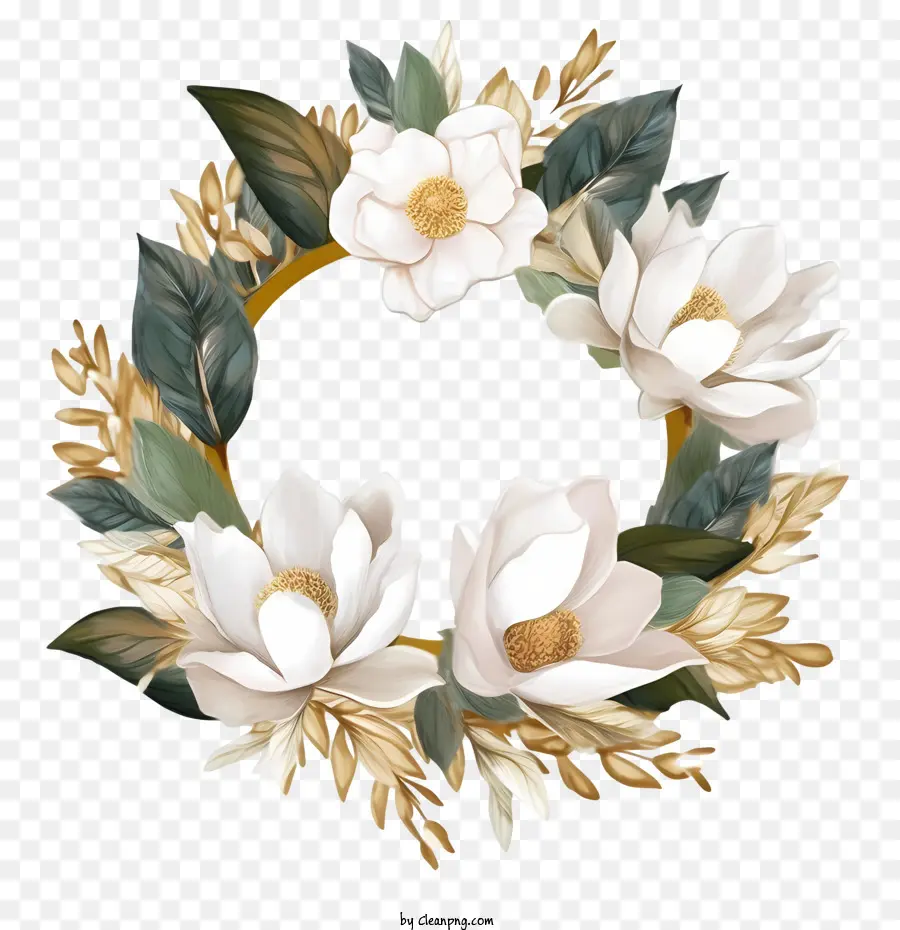 إكليل ماغنوليا，الزهور البيضاء PNG