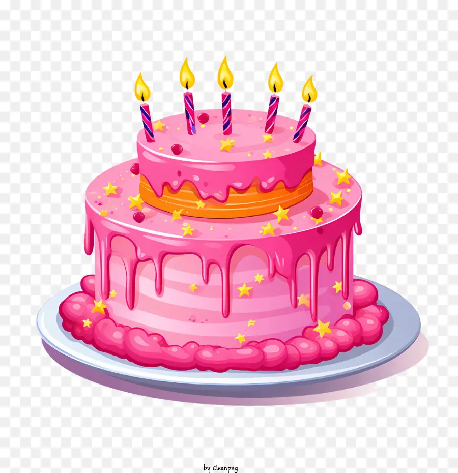 كعكة عيد ميلاد，الوردي PNG