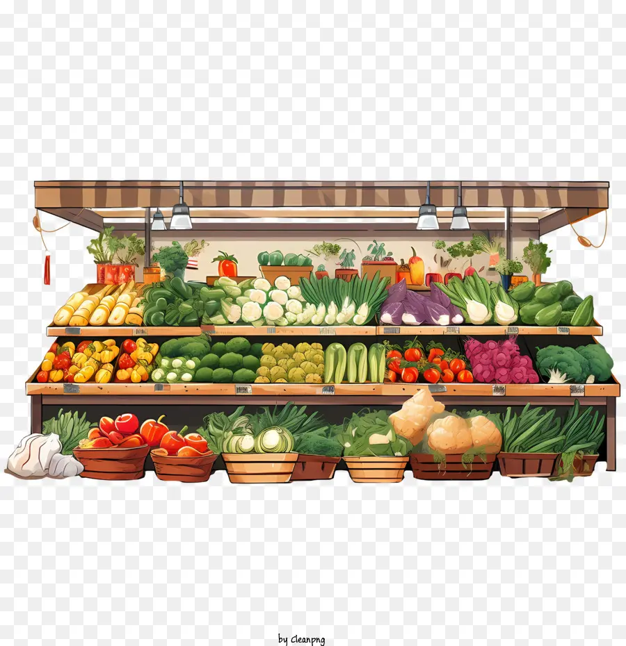 سوق الطعام النباتي，الفواكه والخضروات PNG