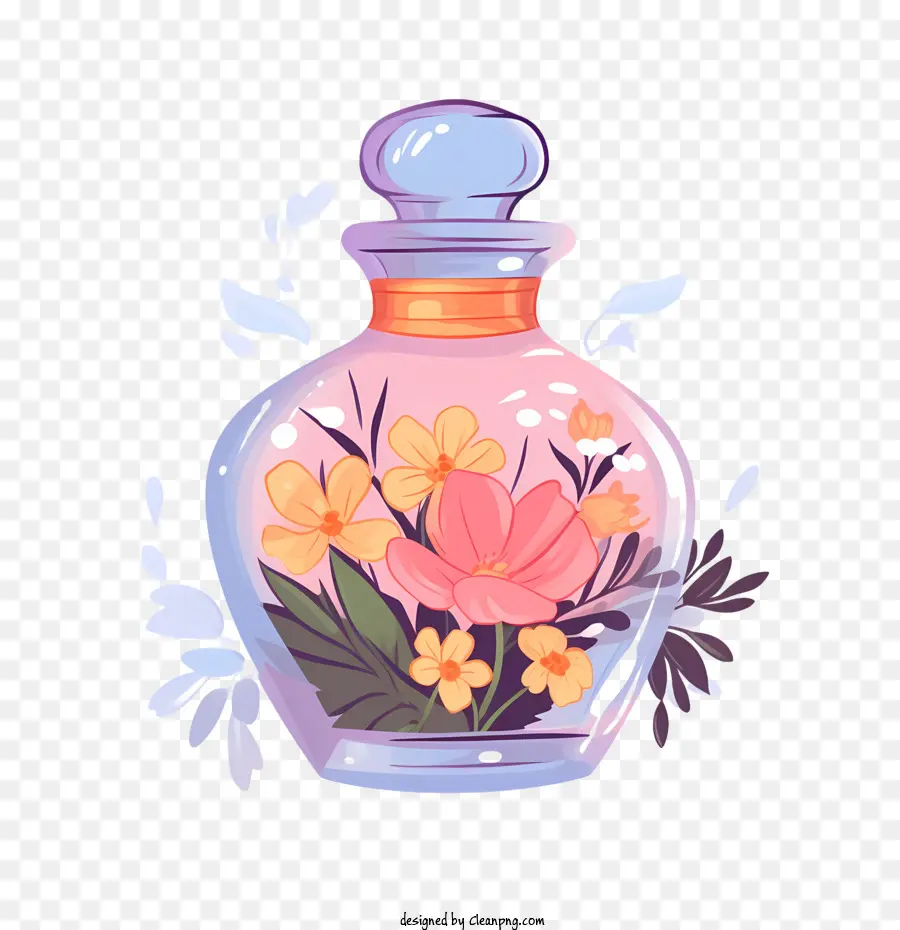 زجاجة عطر，الأزهار PNG