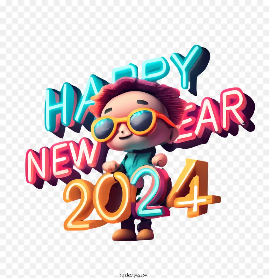 2024 العام الجديد，2024 سنة جديدة سعيدة PNG