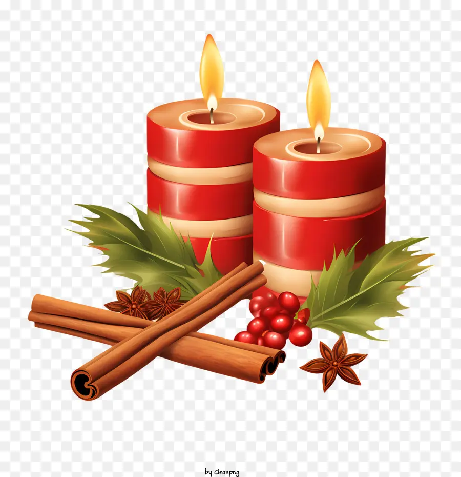 شمعة عيد الميلاد，الشموع PNG