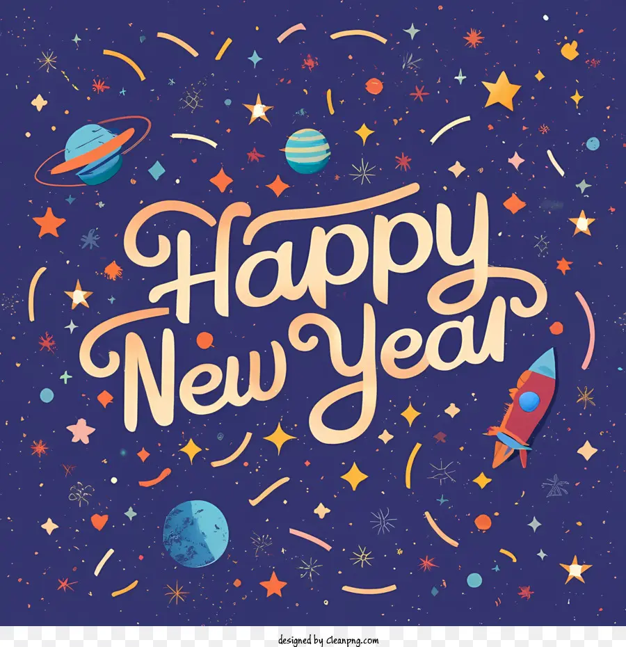 سنة جديدة سعيدة，الفضاء PNG