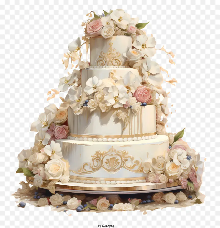 كعكة الزفاف，ثلاثة طبقة PNG