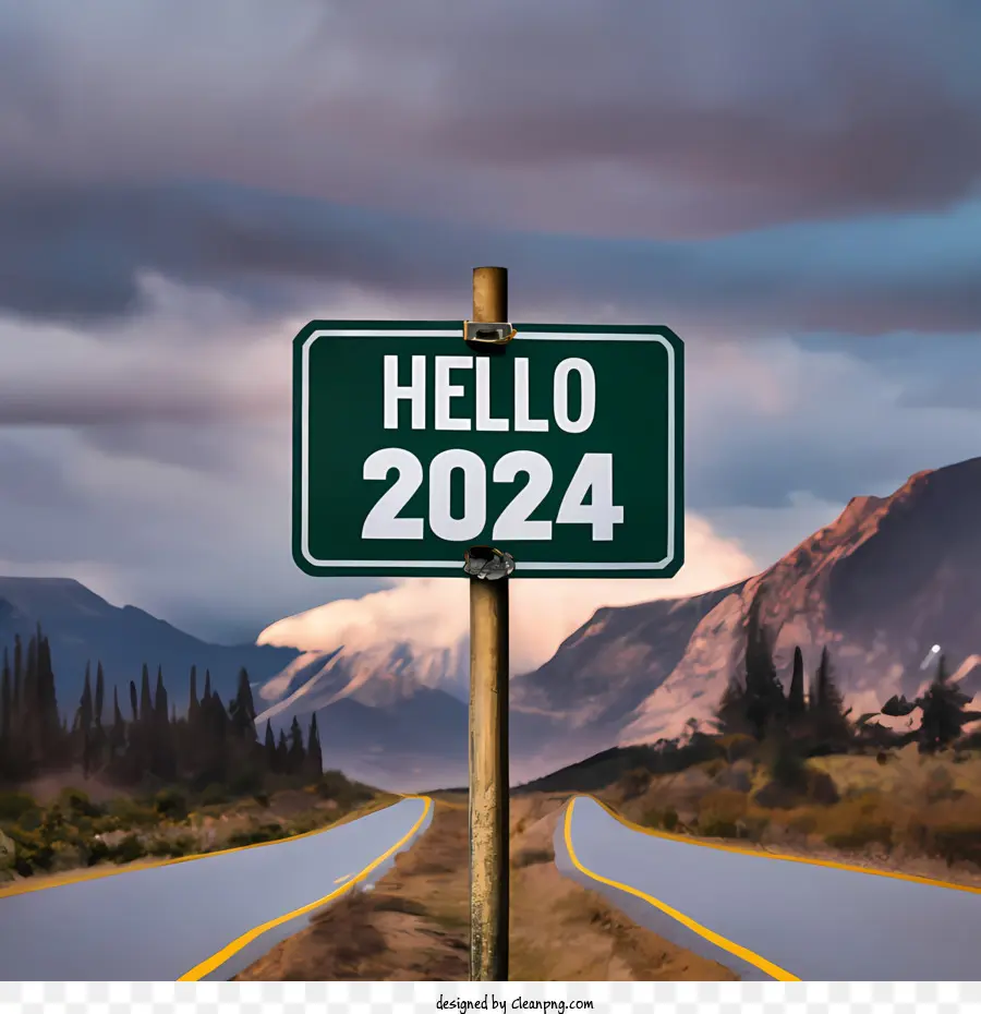 2024 سنة جديدة سعيدة，مرحبا 2023 PNG