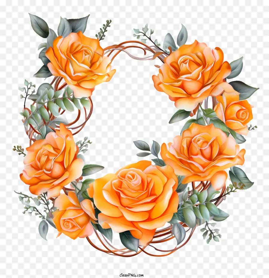 روز إكليل，الورود البرتقالية PNG