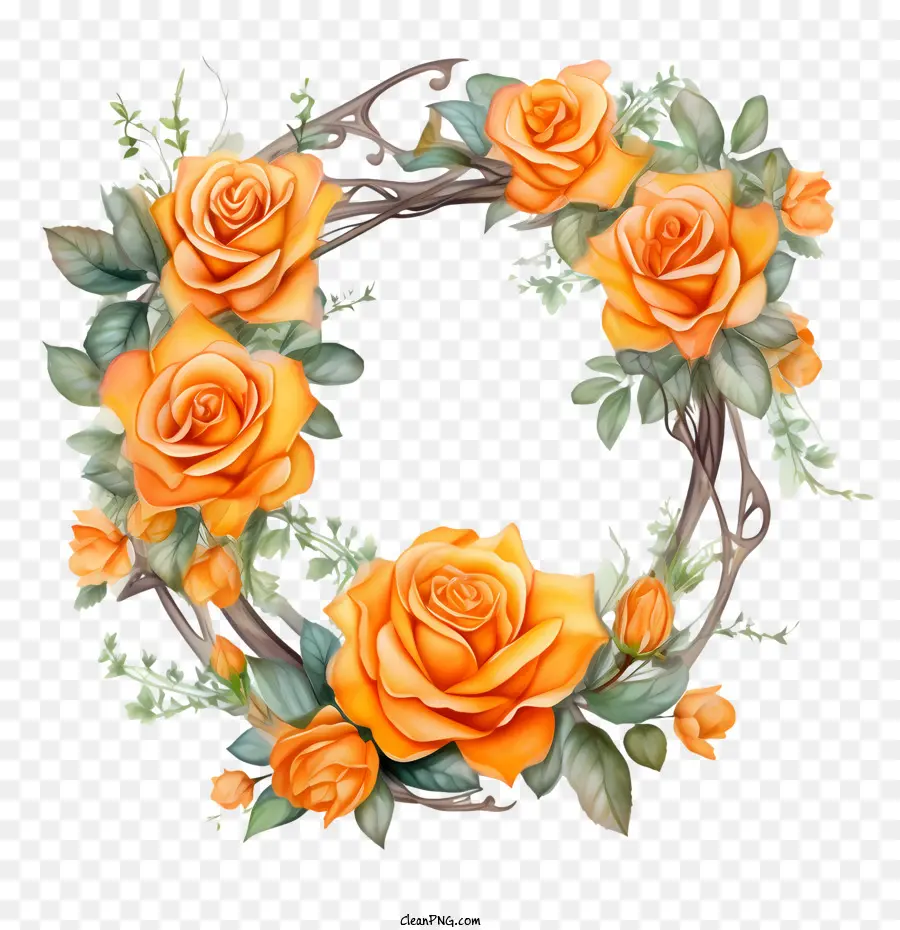 روز إكليل，الورود البرتقالية PNG