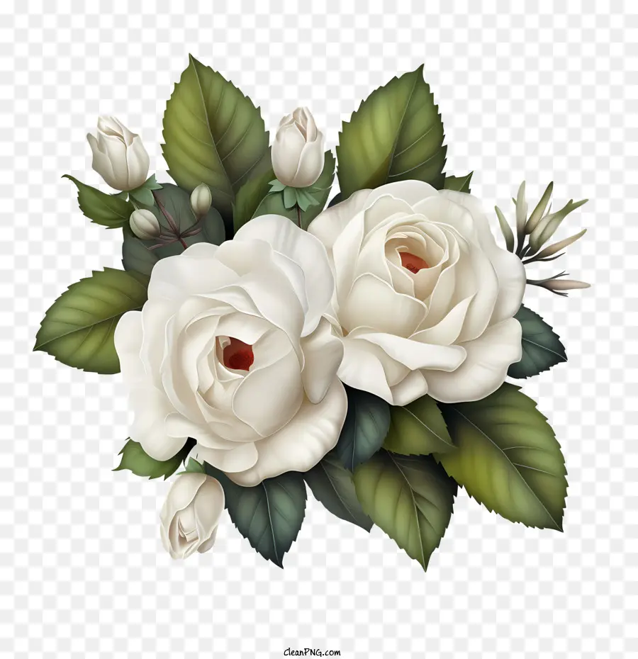 زهرة وردة بيضاء，ارتفع PNG