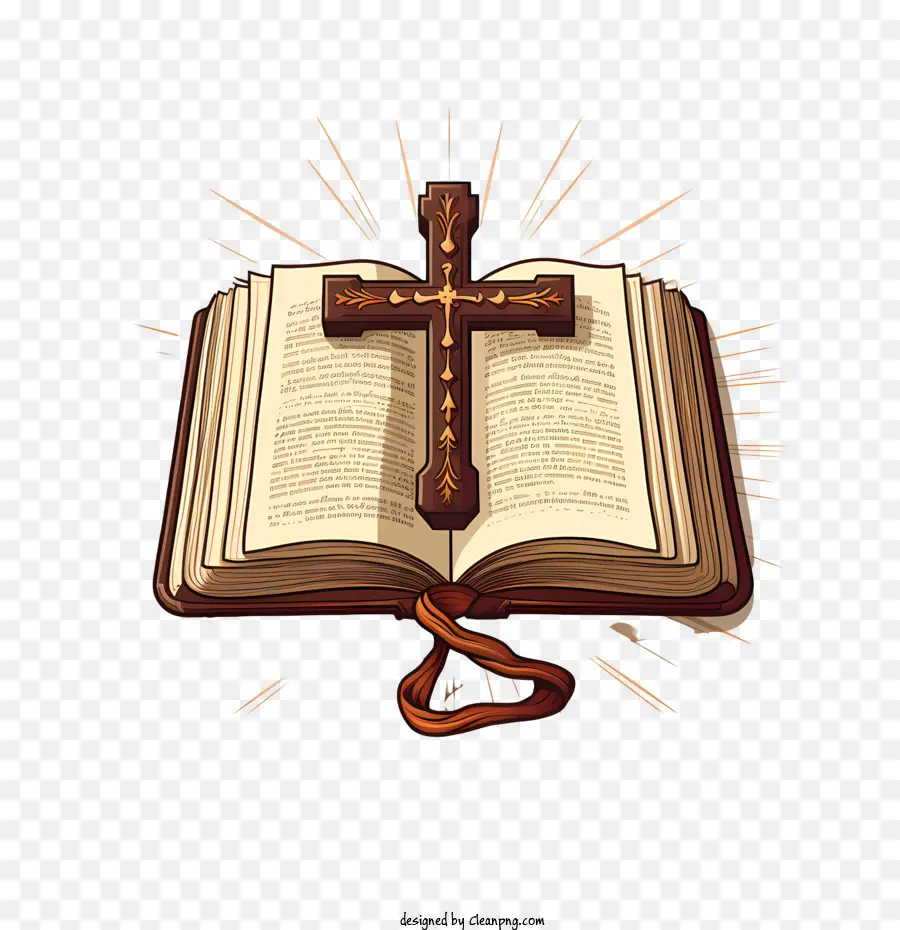 الكتاب المقدس مع الصليب，فتح الكتاب المقدس PNG