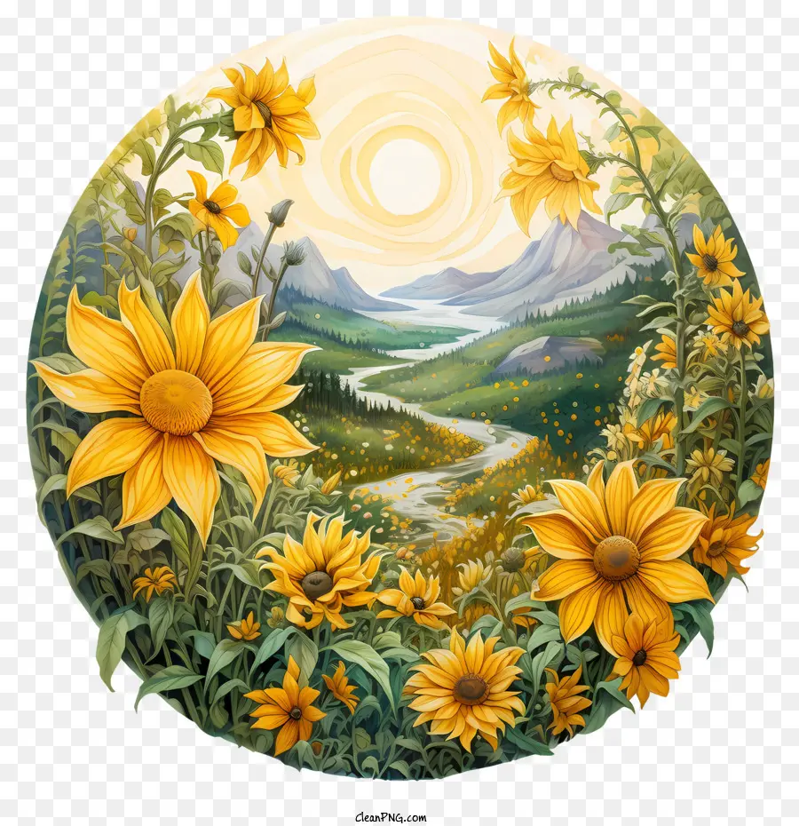 الزهور الصفراء，عباد الشمس PNG