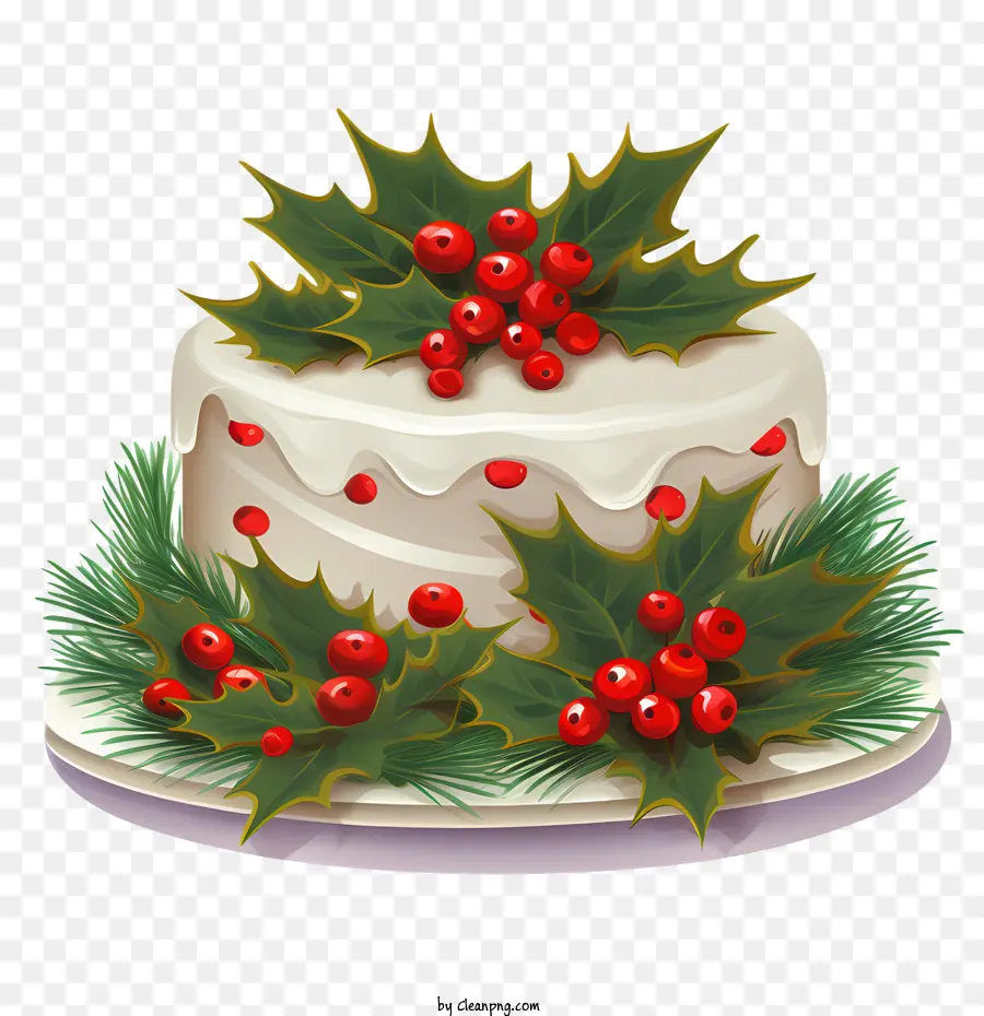 كعكة عيد الميلاد，هولي PNG