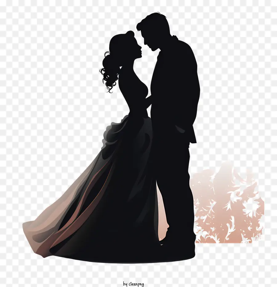 زوجين الزفاف والصورة الظلية，الزفاف PNG