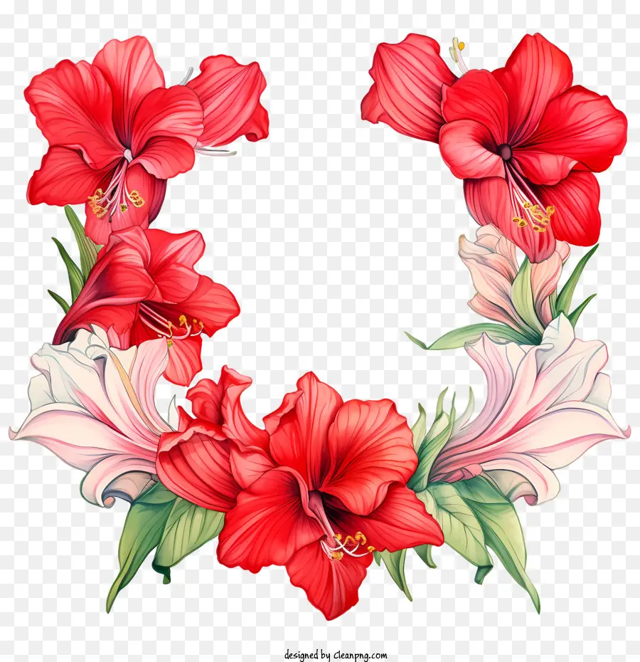زهرة أماريليس，زهرة الكركديه الأحمر PNG