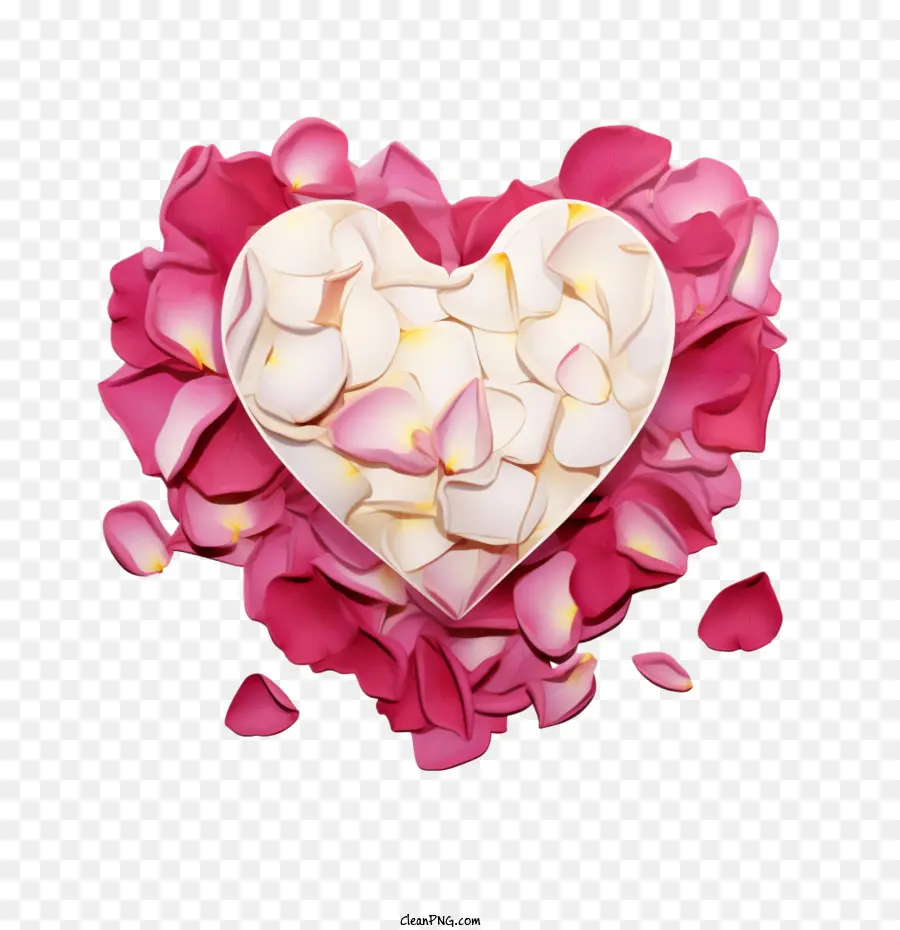 بتلات الورد قلب，القلب PNG