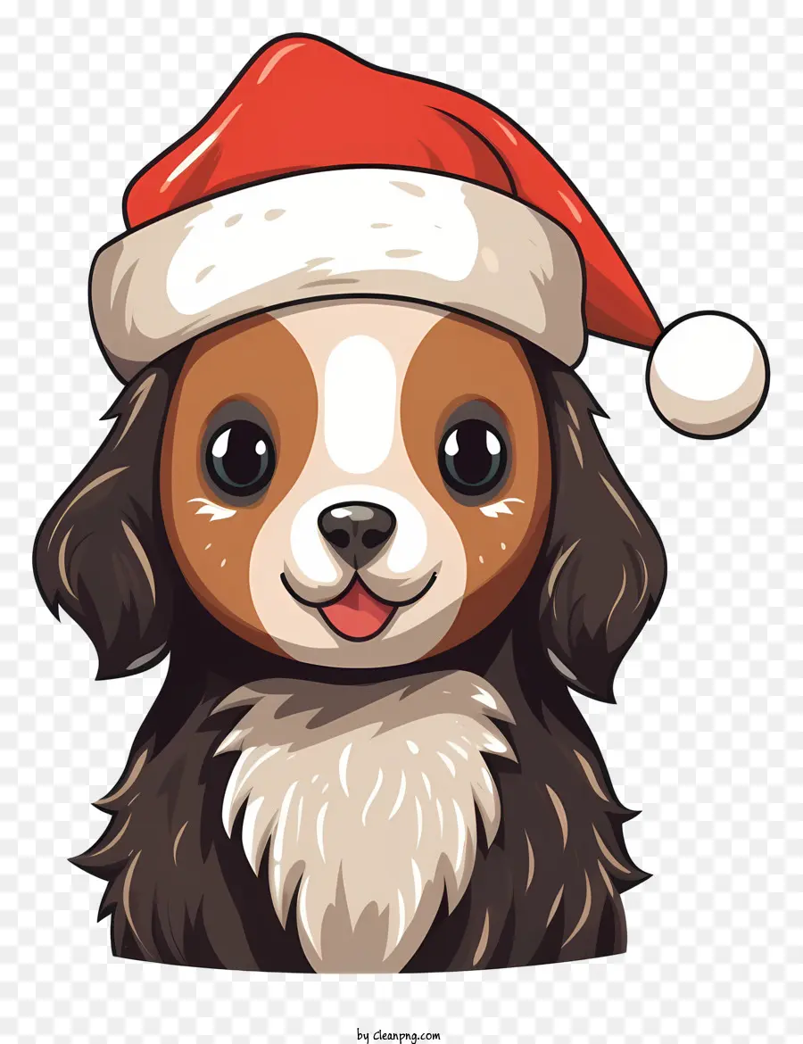 كلب لطيف，سانتا قبعة PNG