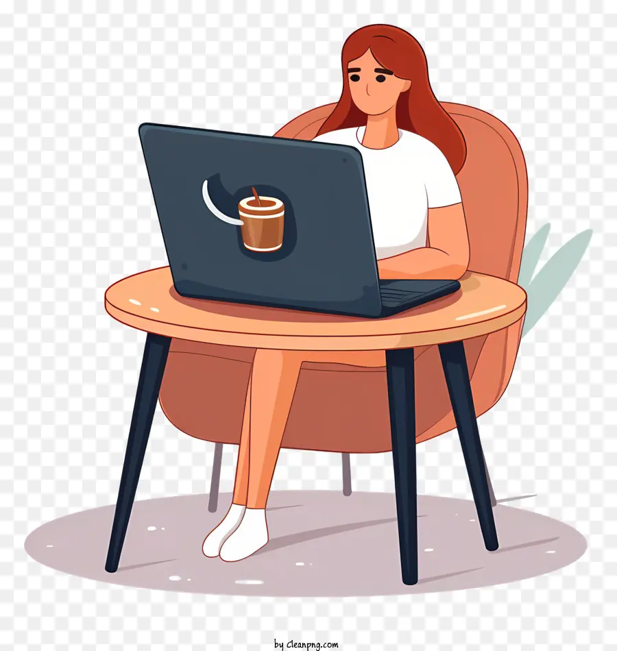 امرأة تعمل على الكمبيوتر المحمول，امرأة رديهير مع كمبيوتر محمول PNG