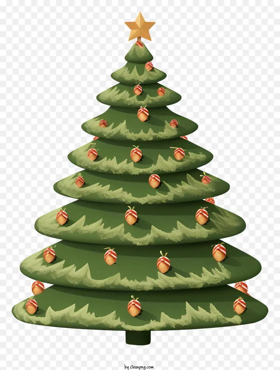 شجرة عيد الميلاد，نجمة ذهبية PNG