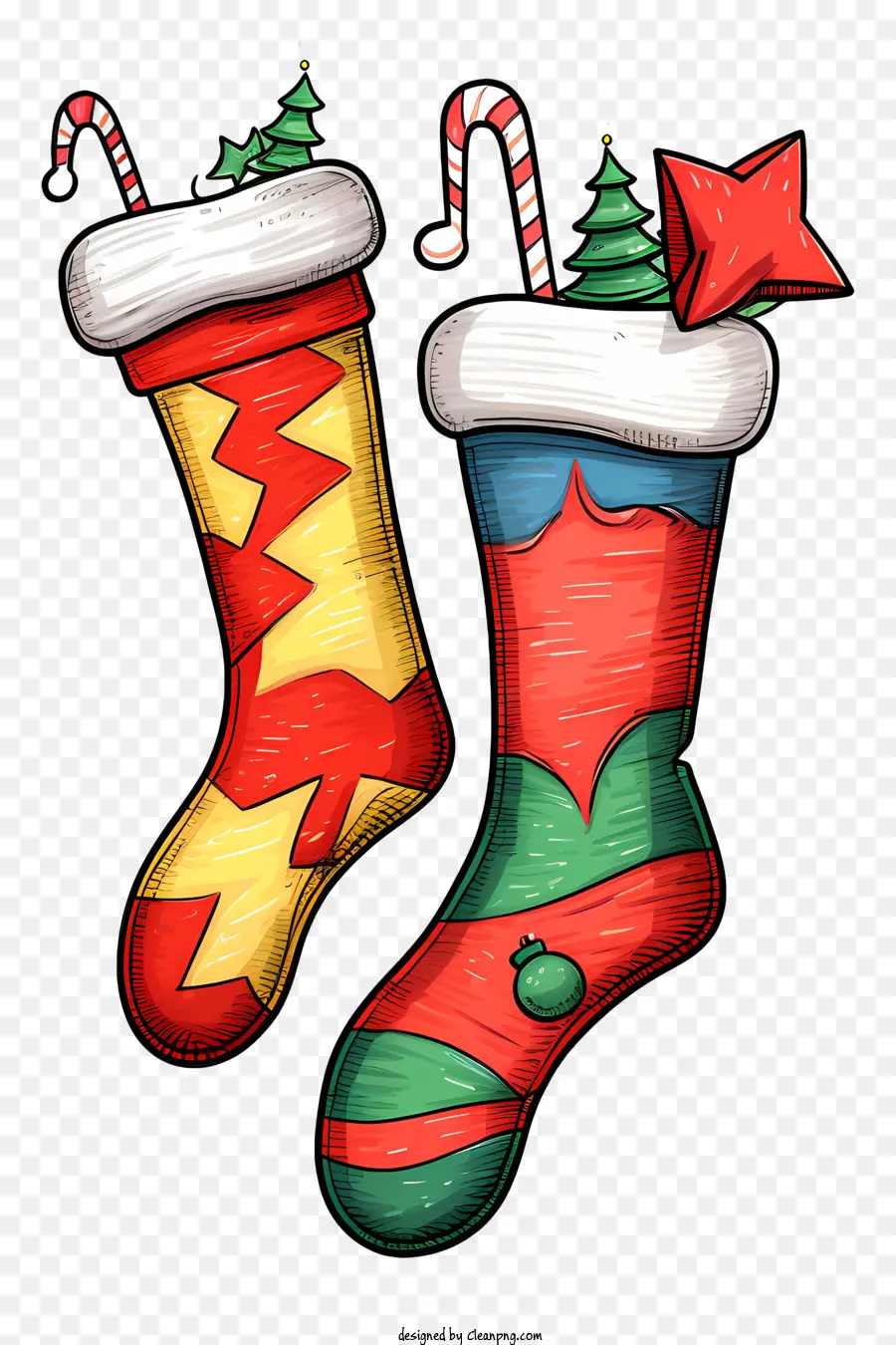 جوارب عيد الميلاد，جوارب ملونة PNG