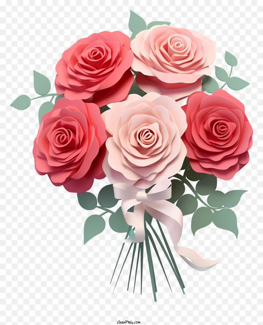 وردة الورد باقة，زهور الورق الوردي PNG