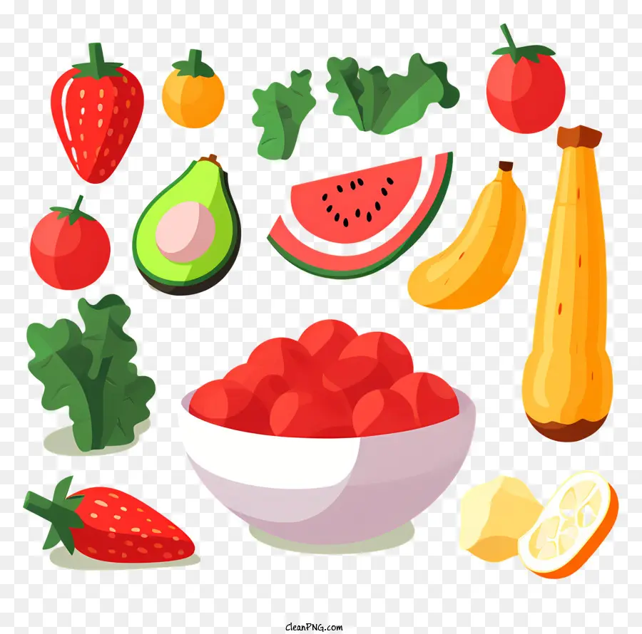 الفاكهة والخضروات，الفراولة PNG