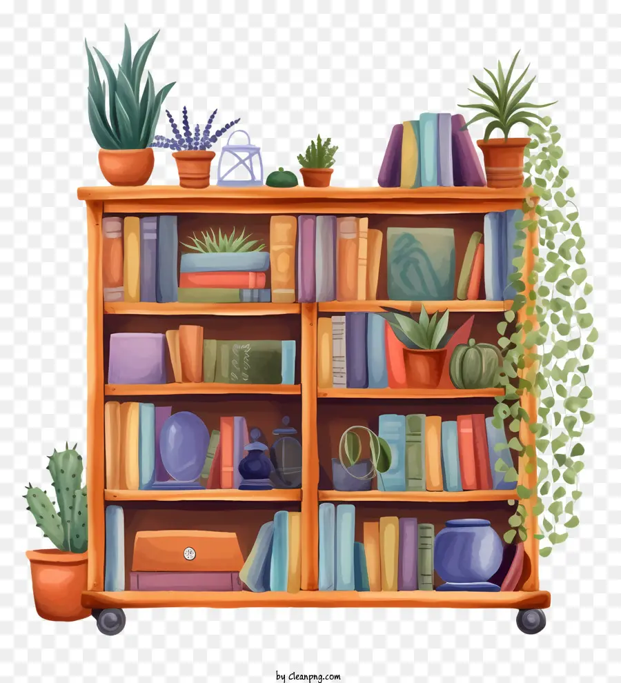 خزانة الكتب，النباتات PNG