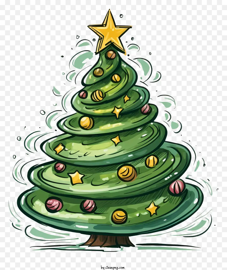 شجرة عيد الميلاد，حلقات ودوامات PNG