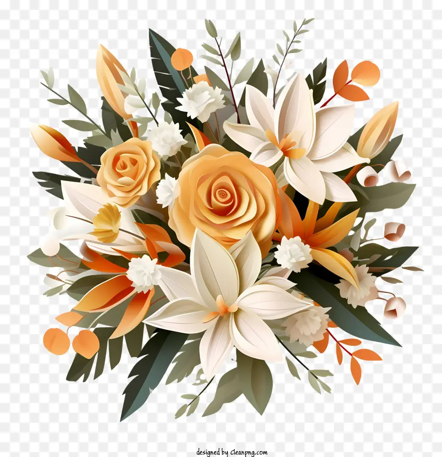 فن الزفاف الأزهار，باقة PNG