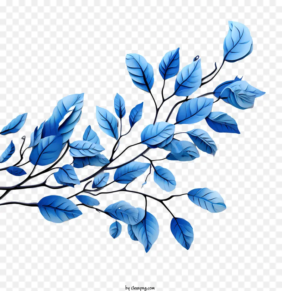 الأوراق الزرقاء，الزهور PNG