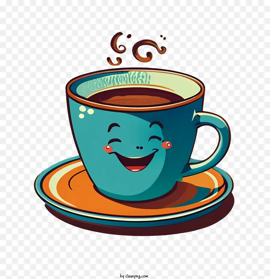 الكرتون فنجان القهوة，كوب القهوة المبتسم PNG