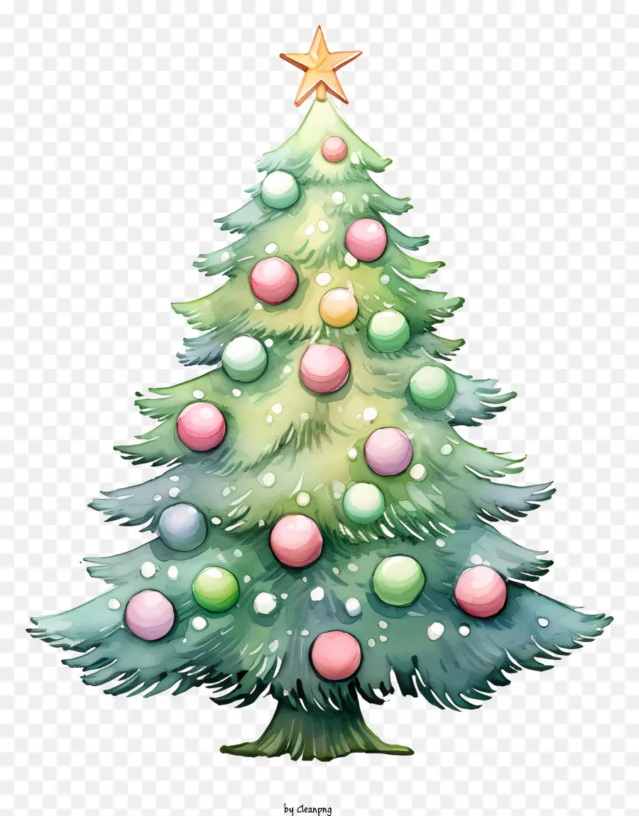 شجرة عيد الميلاد，الكرات الملونة PNG