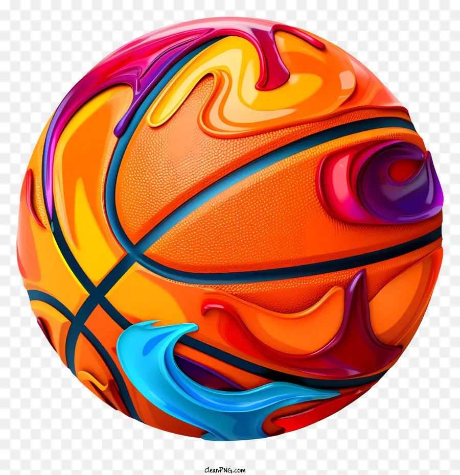 رسم كرة السلة，كرة السلة الملونة PNG