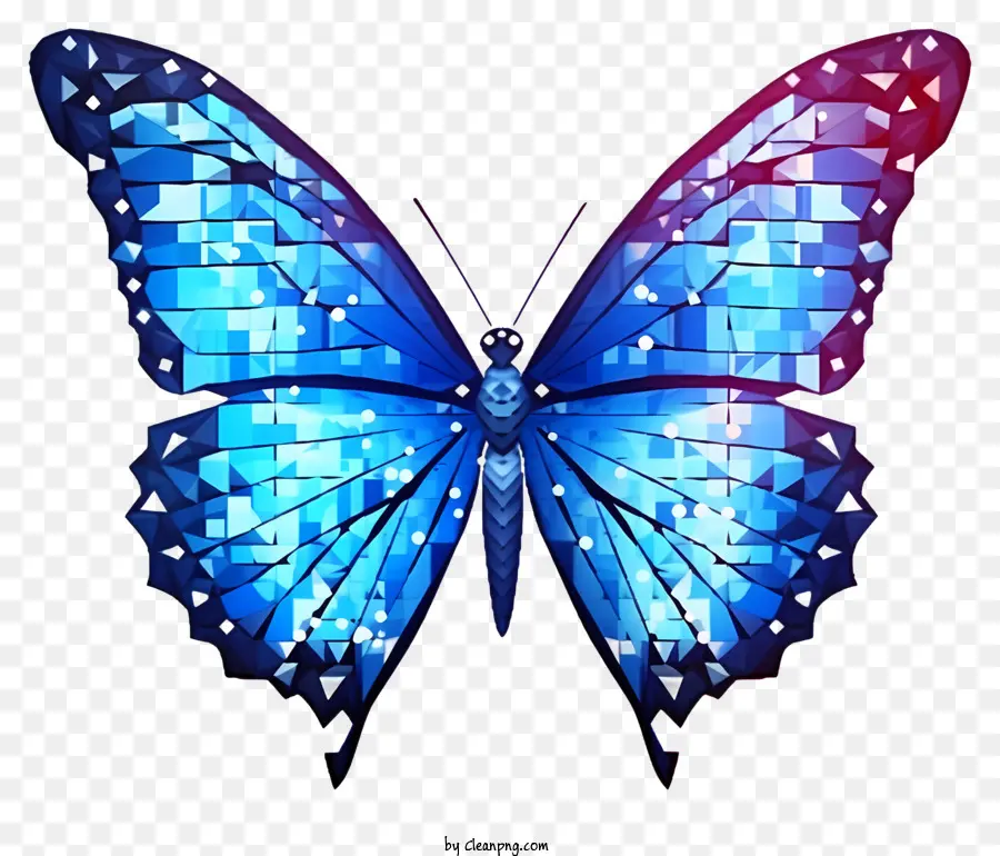 الفراشة الزرقاء，موازين متعددة الألوان PNG