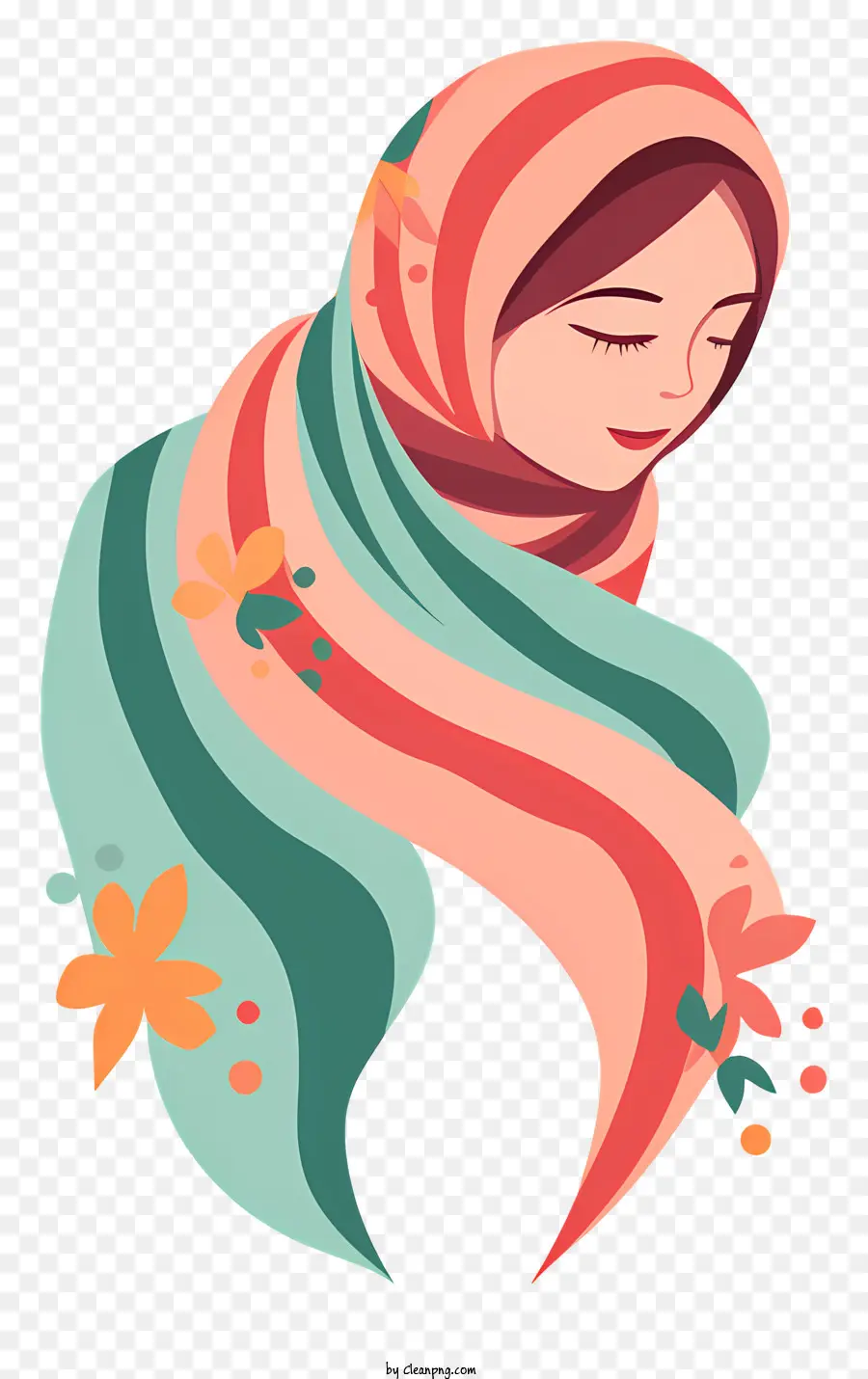 امرأة في الحجاب，الحجاب الملون PNG