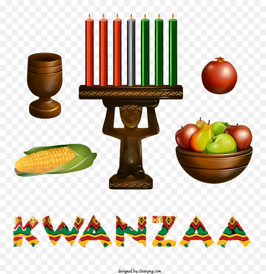 تقليد Kwanzaa，الجدول الديكور PNG