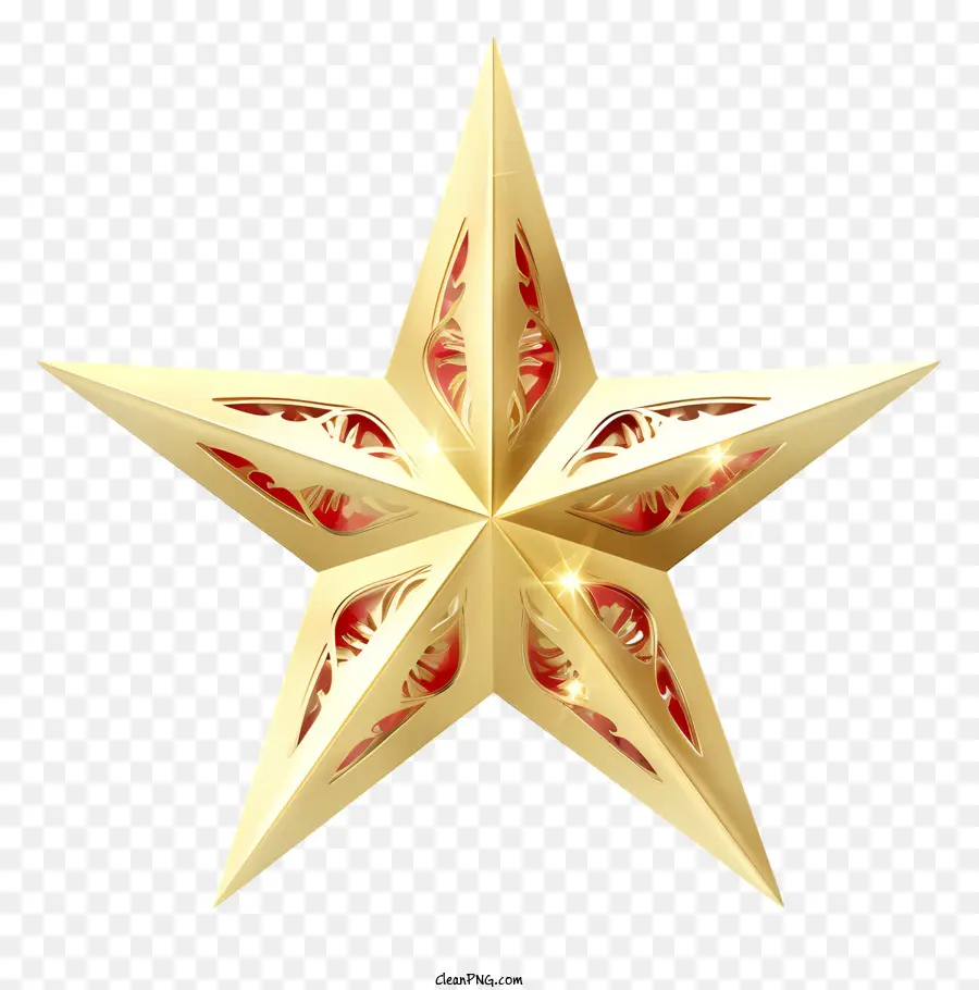 النجم المعدني الذهبي，الزينة PNG
