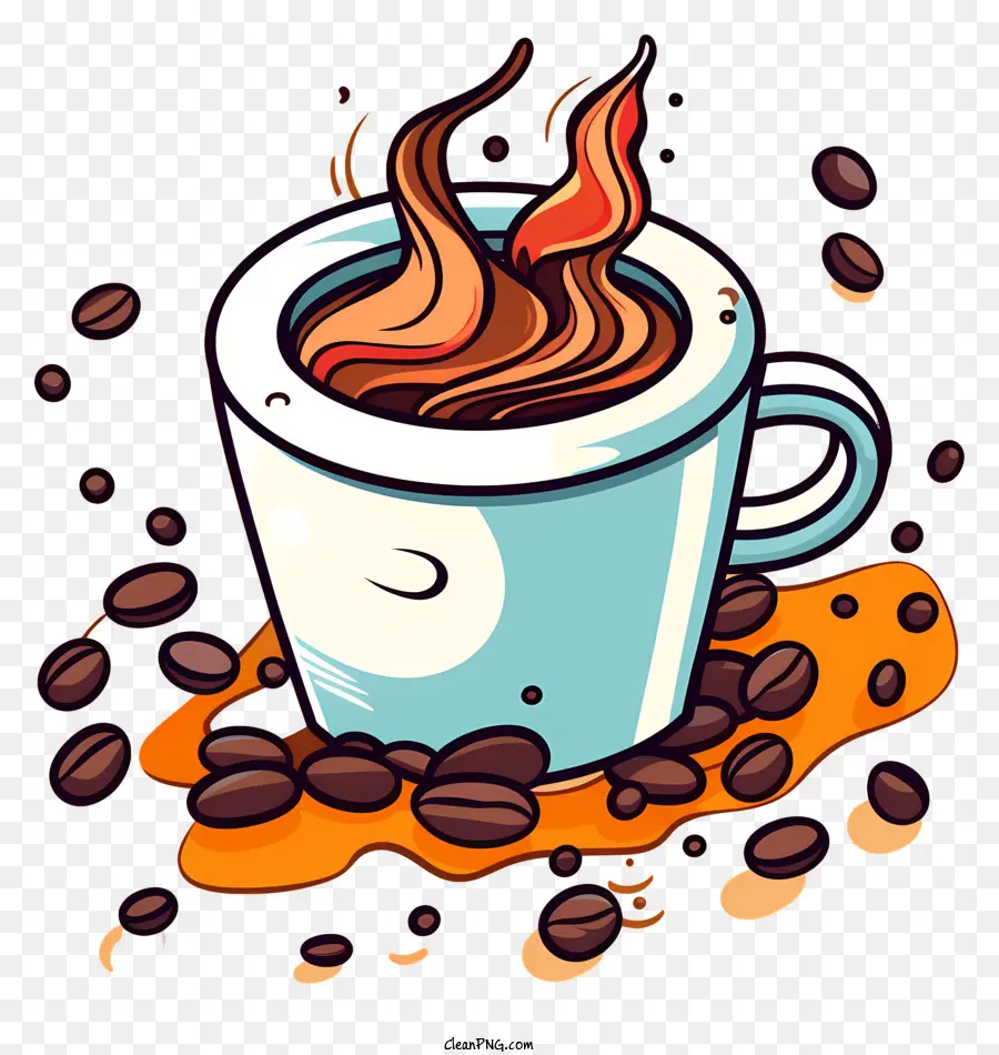 الكرتون القهوة，القهوة البخارية PNG