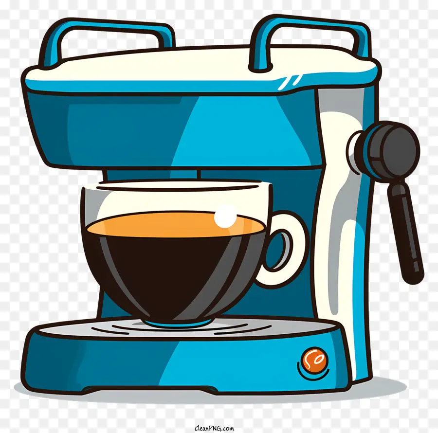 صانع القهوة الصغيرة，صانع القهوة الأزرق والأبيض PNG