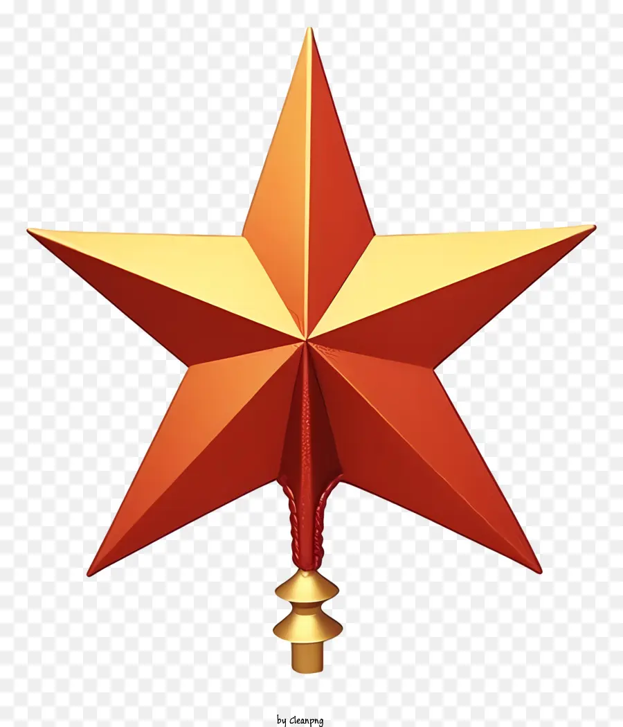 النجم الاحمر，نجمة ذهبية PNG