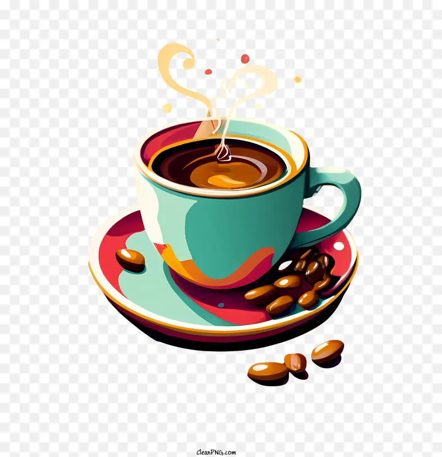 الكرتون فنجان القهوة，كابتشينو PNG
