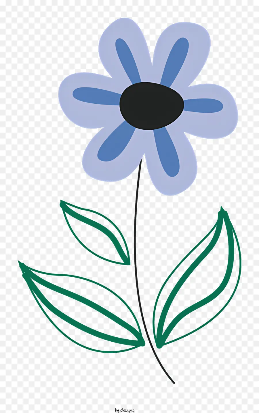 الزهرة الزرقاء，الأوراق الخضراء ، PNG