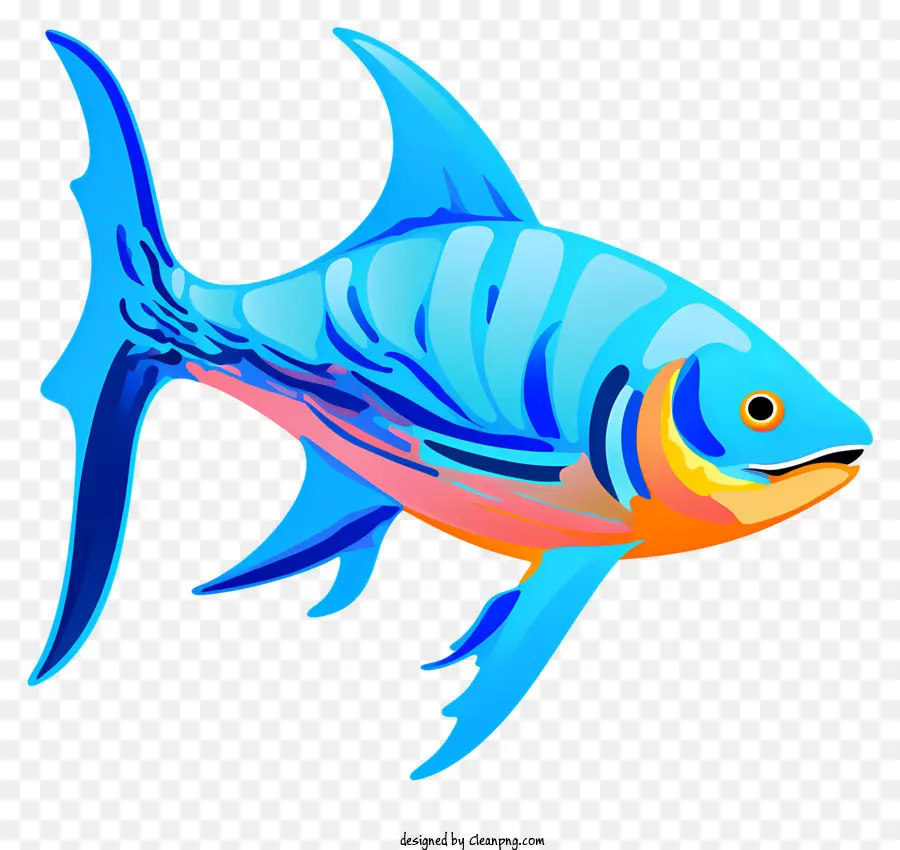السمك الأزرق，الأسماك السباحة PNG