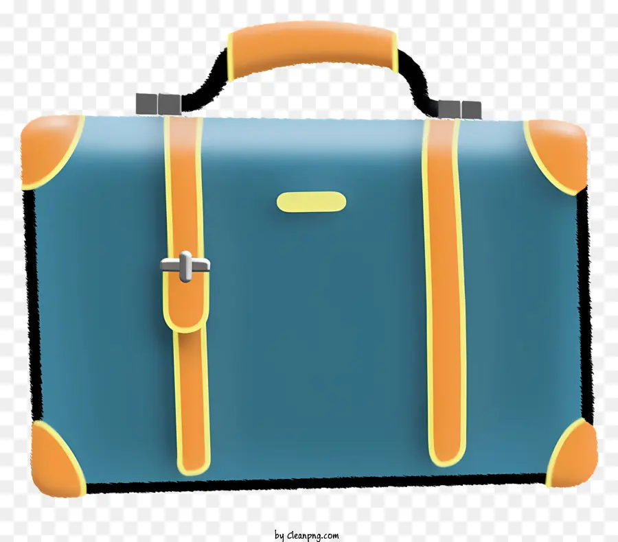 حقيبة زرقاء，مقبض الجلد البني PNG