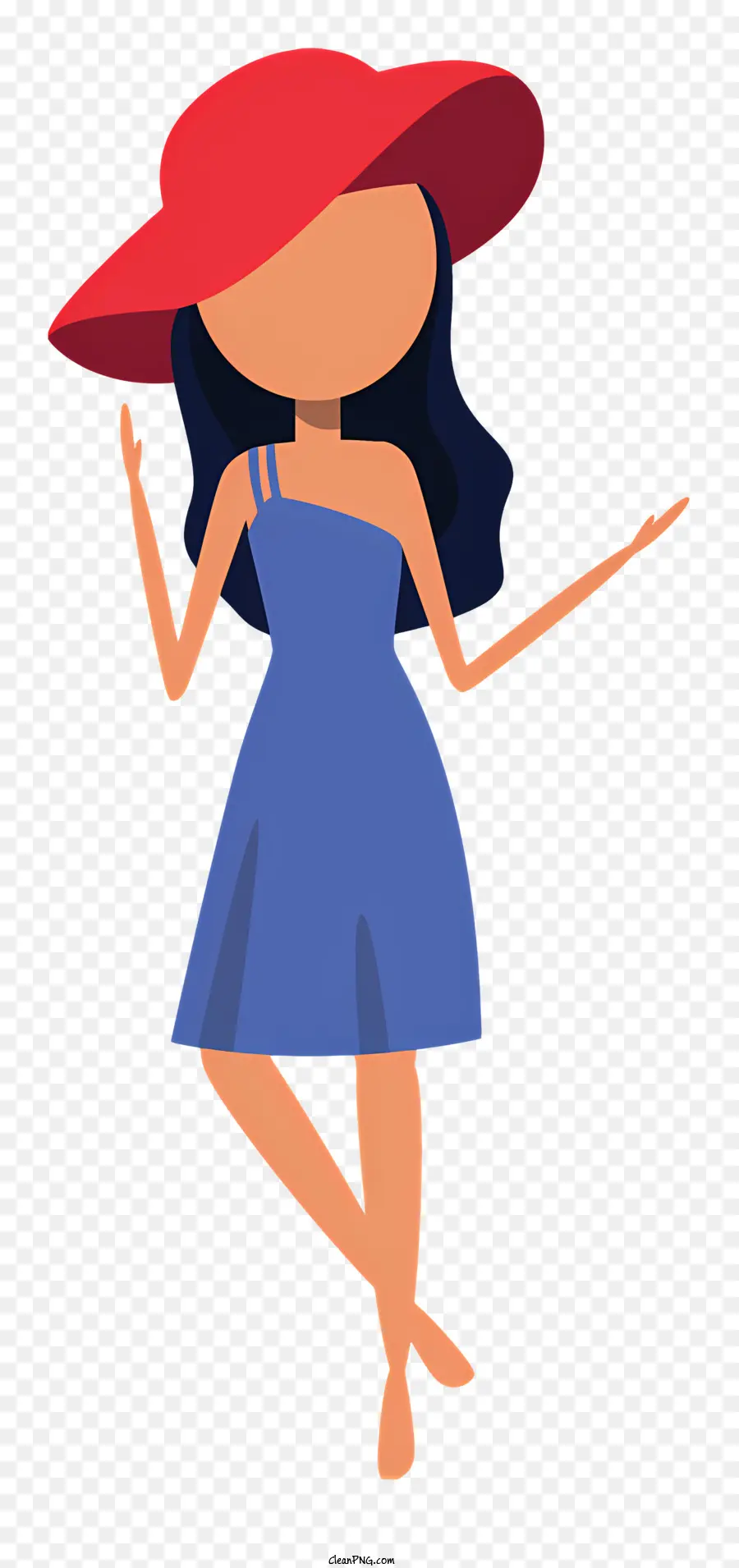 امرأة，فستان أزرق PNG
