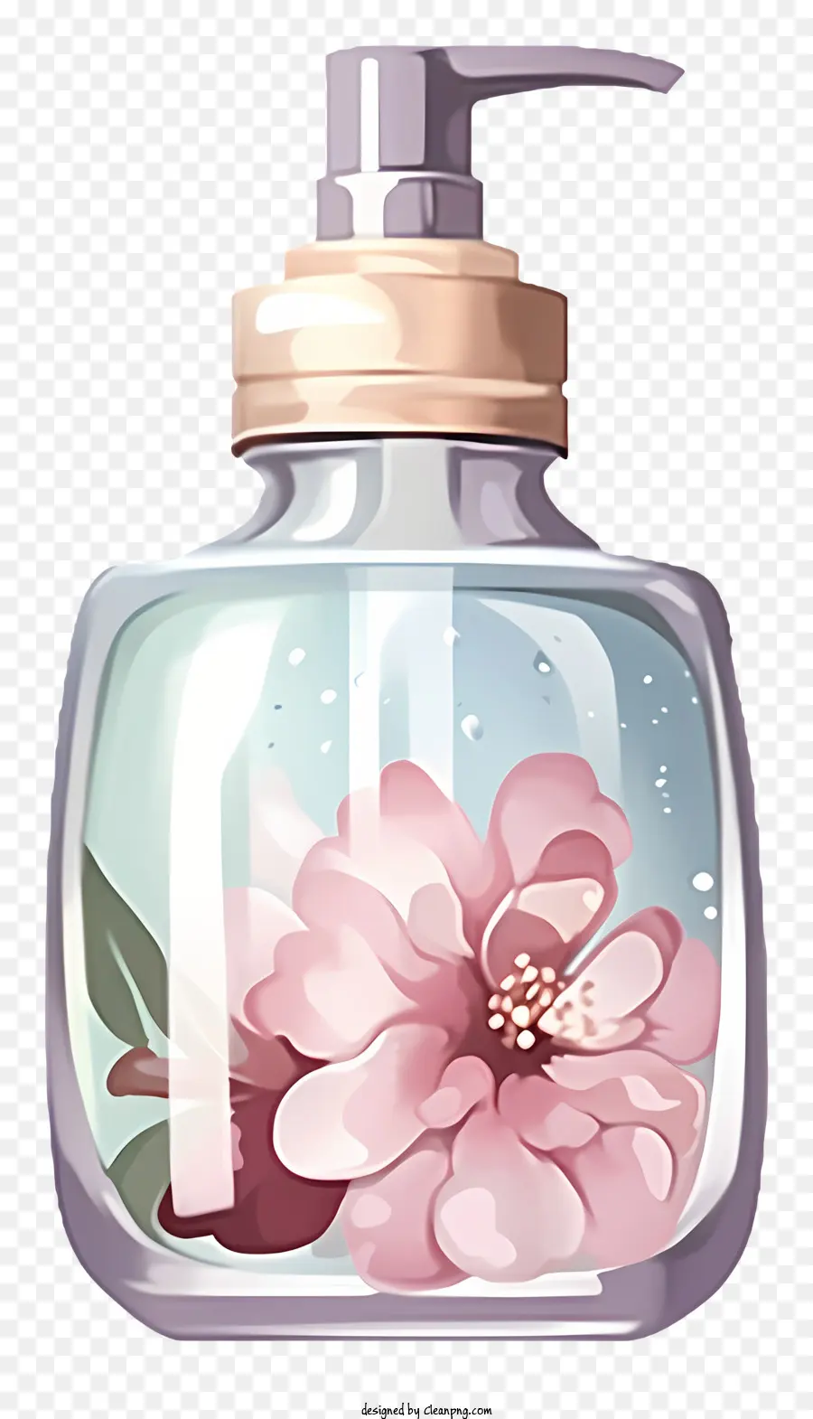 زجاجة زجاجية，زهرة الوردي PNG