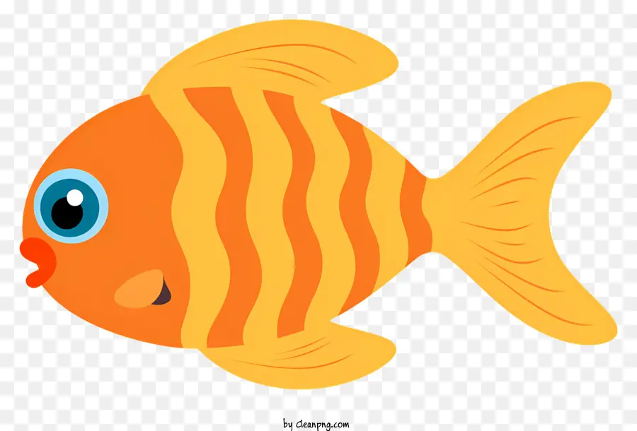 سمكة برتقالية صغيرة，عين زرقاء كبيرة PNG