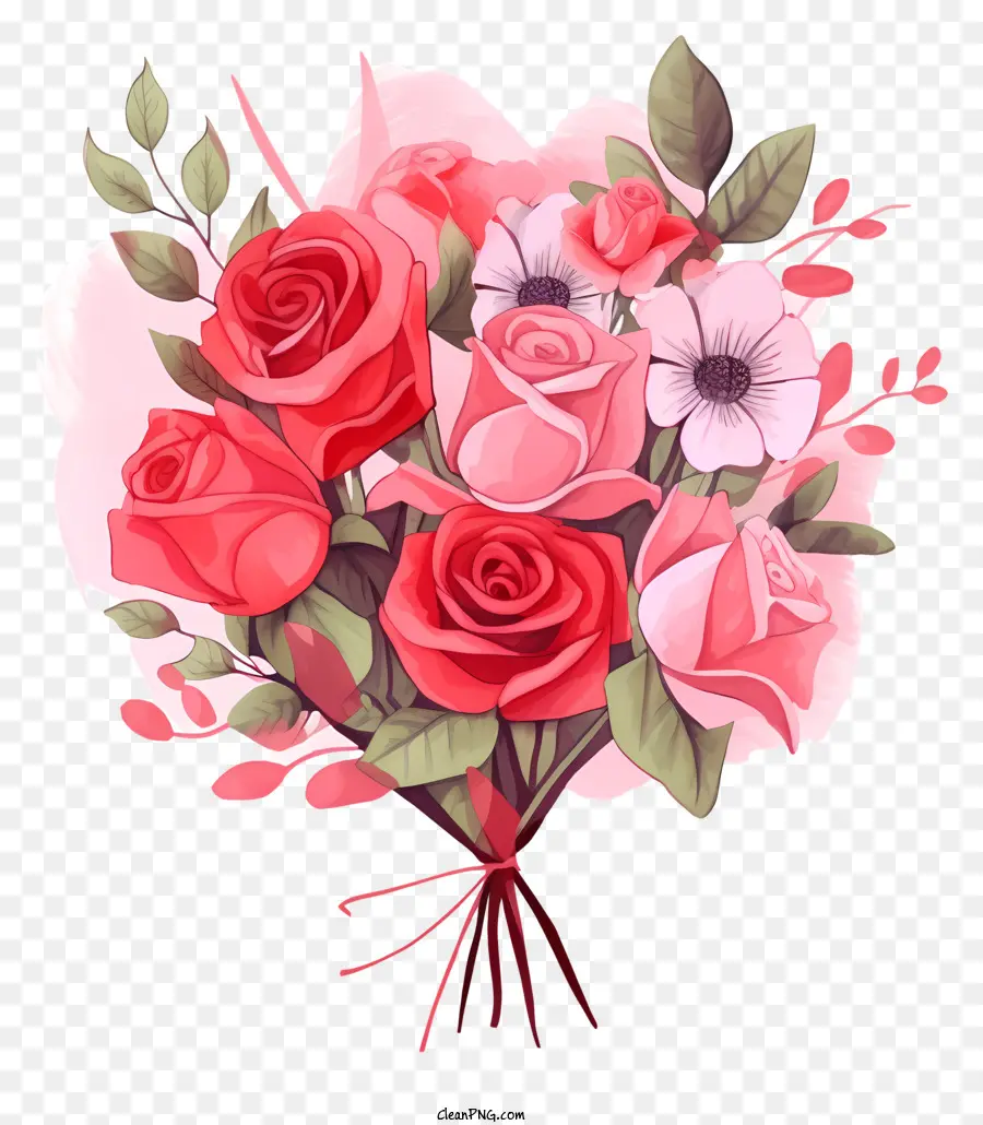 باقة，الوردي الورود PNG